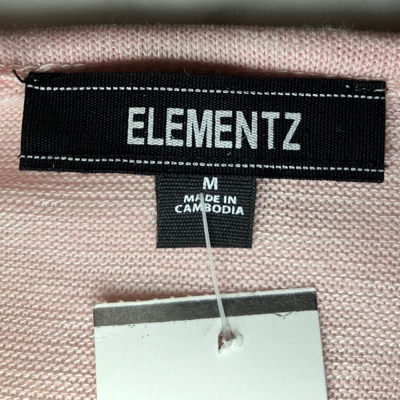 NWT Elementz Pink Long Sleeve Top/Mock Wrap Around - Picture 9 of 11